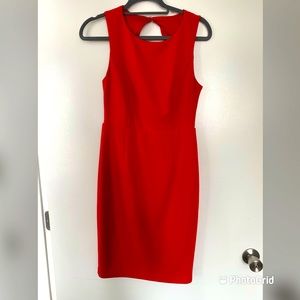 Red Lace Bodycon Backless Midi Dress